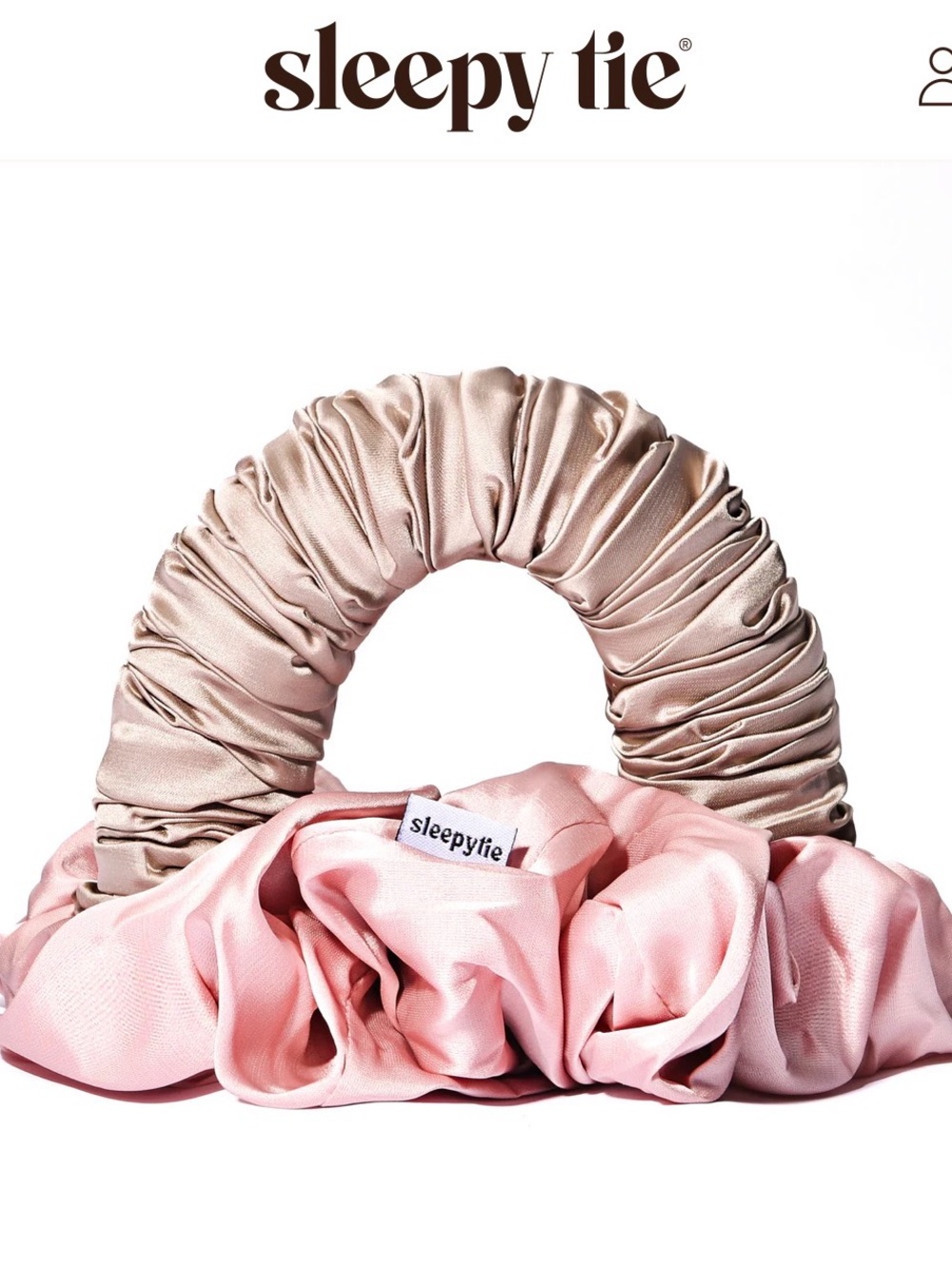 sleepy tie Satin Scrunchie Duo in Blush Pink and Champagne